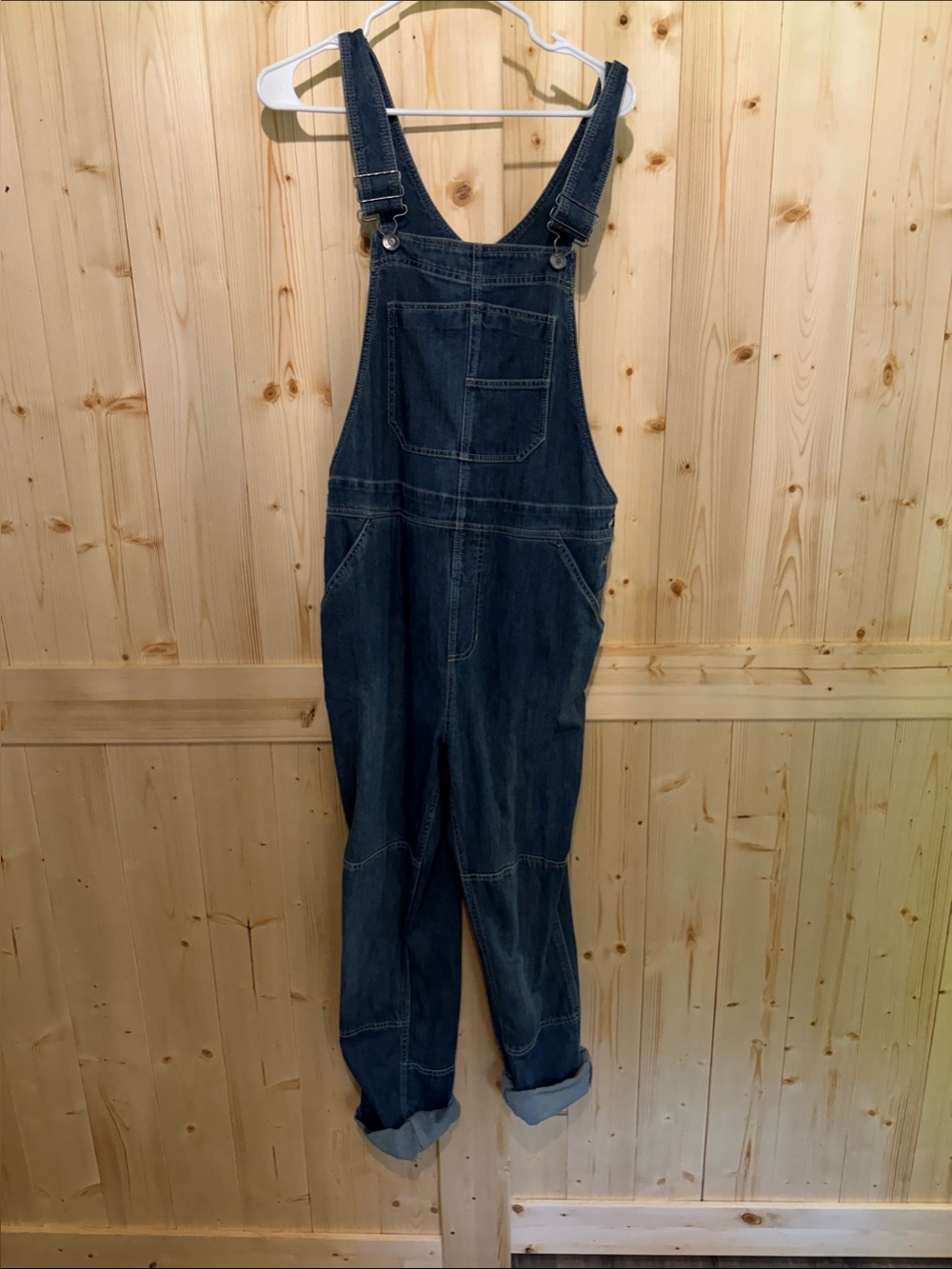 Light Wash Denim Overalls Jumpsuit